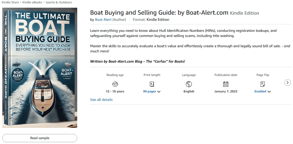 BOAT BUYING AND SELLING GUIDE on Amazon Kindle store